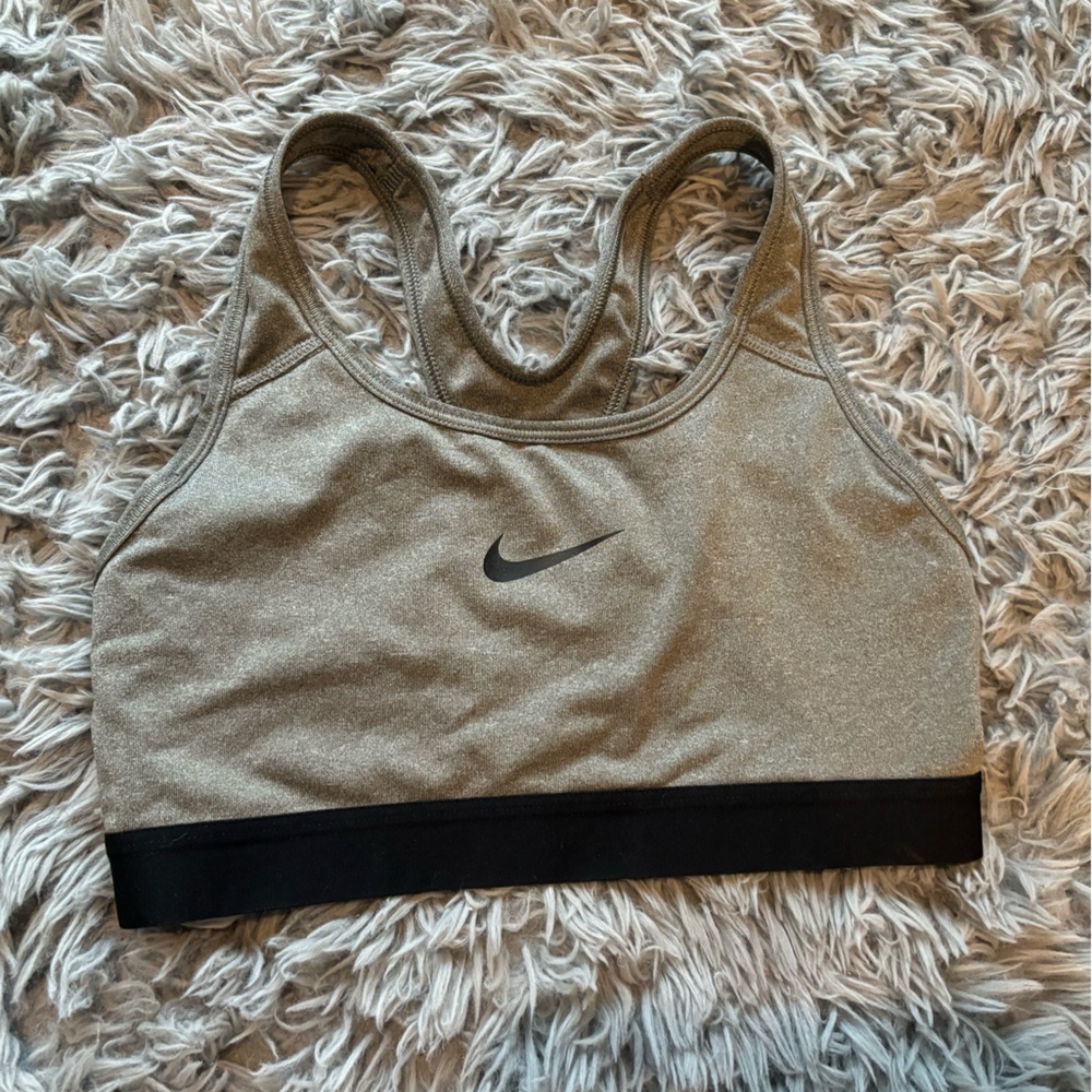 Gray Nike sports bra